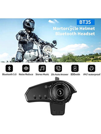 Airstorr BT35 Intercom Motor Kurye Kask Kulaklık Bluetooth Işıklı Motosiklet Kulaklık Bluetooth