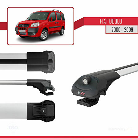 Fiat Doblo 2000-2009 Arası ile Uyumlu ACE-1 Ara Atkı Tavan Barı Gri 2 Adet
