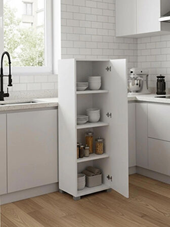  Strazburg Çok Amaçlı Tek Kapaklı Mini Dolap Erzak Dolabı Banyo Dolabı