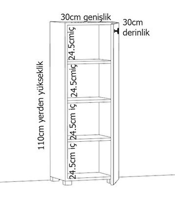  Strazburg Çok Amaçlı Tek Kapaklı Mini Dolap Erzak Dolabı Banyo Dolabı