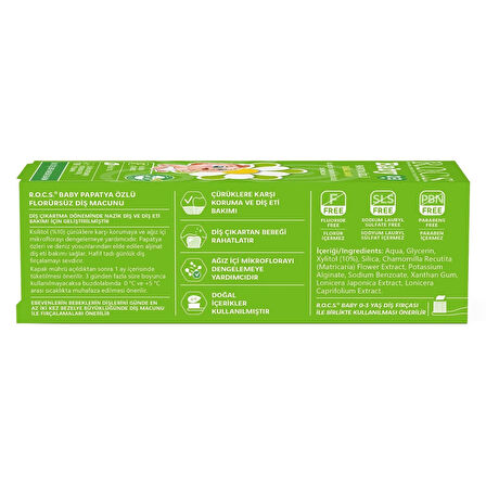 R.O.C.S.Baby Diş Macunu 35ml 0-3 Yaş Papatya