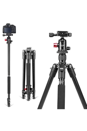 M6 Profesyonel Alüminyum Alaşım 161cm Çantalı DSLR Tripod 12kg Taşıma Kapasiteli