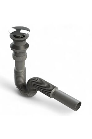 KALİTE - Paslanmaz Başlıklı Ve Körüklü Sifonlu Clıck Clack (POP-UP)