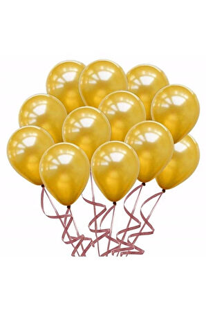Düvenci Ticaret Metalik Gold Balon Buketi 20 Li