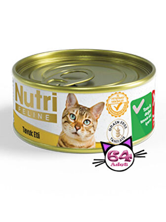 Nutri Feline 85Gr Tavuk Etli 64Adet Yaş Kedi Maması