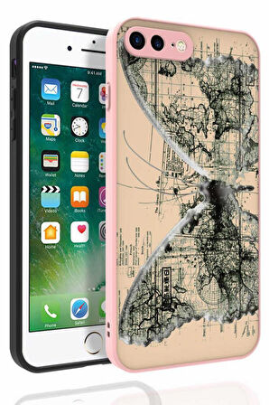 Apple iPhone 8 Plus Kılıf Desenli Kamera Korumalı Nora Silikon Kapak