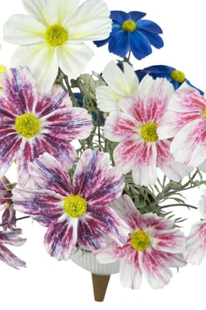 Yapay Çiçek Renkli Gerbera Papatya Salon Çiçeği Zigon Saksıda Yapay Bitki 50*40cm