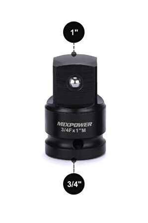 1 Parmak 3/4 Dönüştürücü Düşürücü Havalı Lokma Adaptör