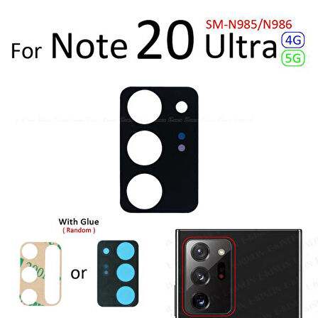 Tkgz Samsung Galaxy NOTE 20 ULTRA Arka Kamera Camı Lens Yapışkanlı