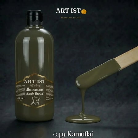 ART IST Multisurfaces Su Bazlı Akrilik Boya 500 ml - 049 Kamuflaj