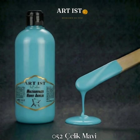 ART IST Multisurfaces Su Bazlı Akrilik Boya 500 ml - 052 Çelik Mavi