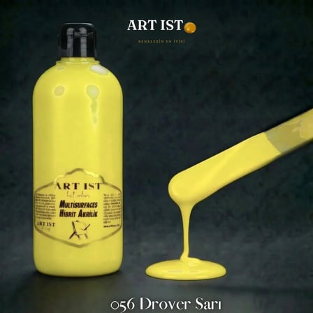ART IST Multisurfaces Su Bazlı Akrilik Boya 500 ml - 056 Drover Sarı