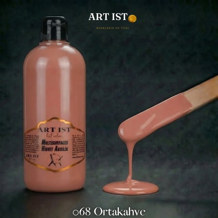 ART IST Multisurfaces Su Bazlı Akrilik Boya 500 ml - 068 Orta Kahve