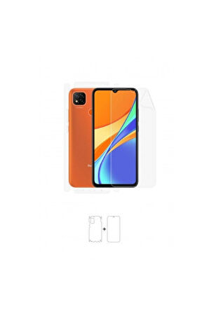 Xiaomi Redmi 9c 360 ° Full Body Ekran Koruyucu Kaplama Ön Arka Yan Darbe Emici Poliüretan Film