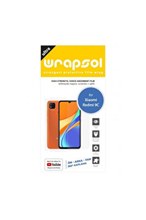 Xiaomi Redmi 9c 360 ° Full Body Ekran Koruyucu Kaplama Ön Arka Yan Darbe Emici Poliüretan Film