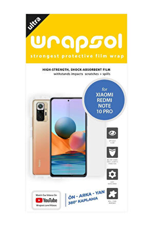 Xiaomi Redmi Note 10 Pro Full Body Ekran Koruyucu Ön Arka Yan Darbe Emici Poliüretan Film