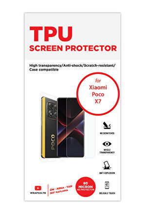 Xiaomi Poco X7 Ekran, Arka ve Yan Koruyucu Fullbody Kaplama TPU Film