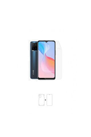 Vivo Y21s 360 ° Full Body Ekran Koruyucu Kaplama Ön Arka Yan Darbe Emici Poliüretan Film