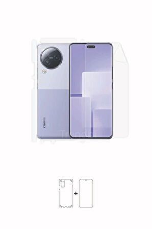 Xiaomi Civi 3 Full Kaplama Ön Ekran, Arka Ve Yanlar Köşeler Dahil 360 Derece Esnek Poliüretan Film