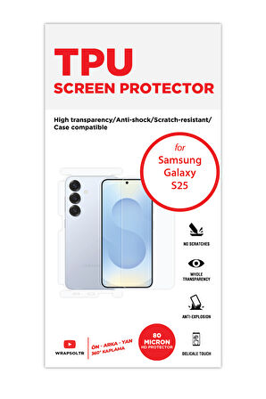 SAMSUNG GALAXY S25 EKRAN KORUYUCU TPU FİLM