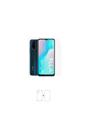 Vivo Y11s 360 ° Full Body Ekran Koruyucu Kaplama Ön Arka Yan Darbe Emici Poliüretan Film