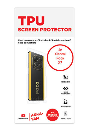 Xiaomi Poco X7 Parlak Arka ve Yan Koruyucu TPU Film