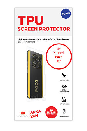 Xiaomi Poco X7 Mat Arka ve Yan Koruyucu TPU Film