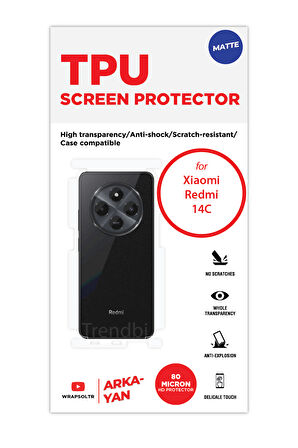 Xiaomi Redmi 14C Mat Arka ve Yan Koruyucu TPU Film