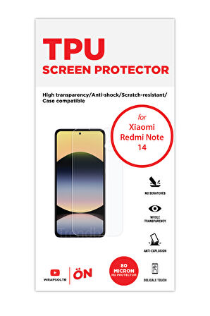 Xioami Redmi Note 14 Kırılmaz Ekran Koruyucu Termoplastik TPU Film