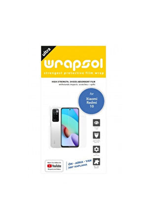 Xiaomi Redmi 10 360 ° Full Body Ekran Koruyucu Kaplama Ön Arka Yan Darbe Emici Poliüretan Film