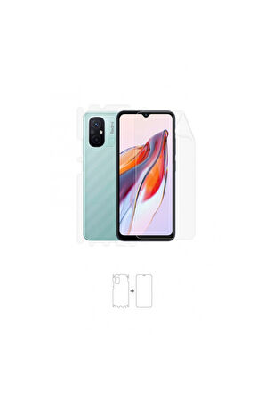 Xiaomi Redmi 12C 360 ° Full Body Ekran Koruyucu Kaplama Ön Arka Yan Darbe Emici Poliüretan Film