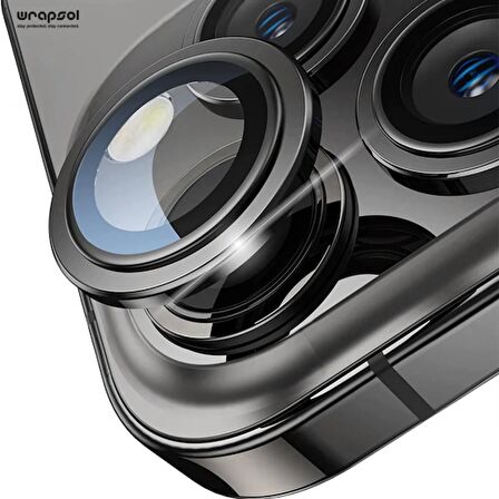 iPhone 15 Pro Kamera Lens Koruyucu Siyah Titanyum Kolay Uygulama Aparatlı
