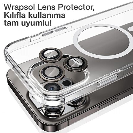 iPhone 15 Pro Kamera Lens Koruyucu Siyah Titanyum Kolay Uygulama Aparatlı