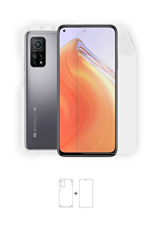 Xiaomi Mi 10 T 360 ° Full Body Ekran Koruyucu Kaplama Ön Arka Yan Darbe Emici Poliüretan Film
