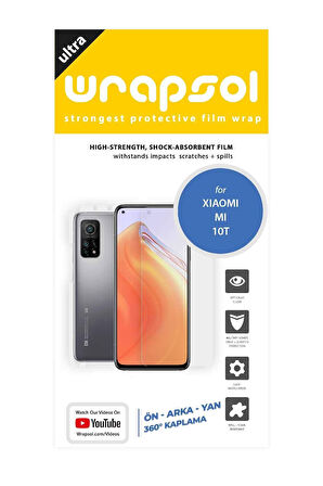 Xiaomi Mi 10 T 360 ° Full Body Ekran Koruyucu Kaplama Ön Arka Yan Darbe Emici Poliüretan Film