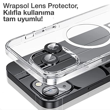 iPhone 15 Plus Siyah Kamera Lens Koruyucu Kolay Uygulama Aparatlı