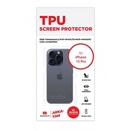 iPhone 15 Pro Arka Ve Yan Koruyucu Tpu Film