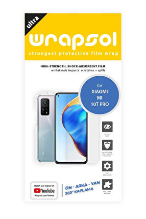 Xiaomi Mi 10t Pro 360 ° Full Body Ekran Koruyucu Kaplama Ön Arka Yan Darbe Emici Poliüretan Film