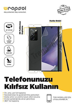 Xiaomi Mi 10t Pro 360 ° Full Body Ekran Koruyucu Kaplama Ön Arka Yan Darbe Emici Poliüretan Film