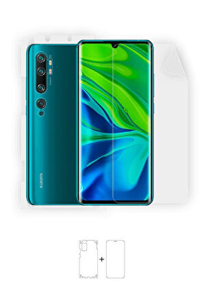 Xiaomi Mi Note 10 360 ° Full Body Ekran Koruyucu Kaplama Ön Arka Yan Darbe Emici Poliüretan Film
