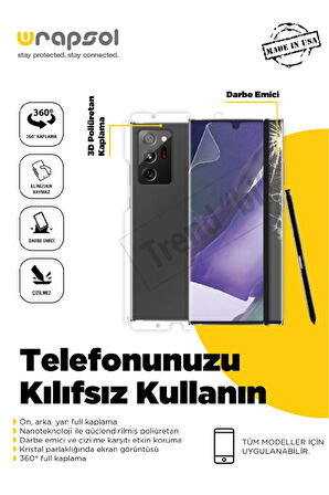 Xiaomi Mi Note 10 360 ° Full Body Ekran Koruyucu Kaplama Ön Arka Yan Darbe Emici Poliüretan Film