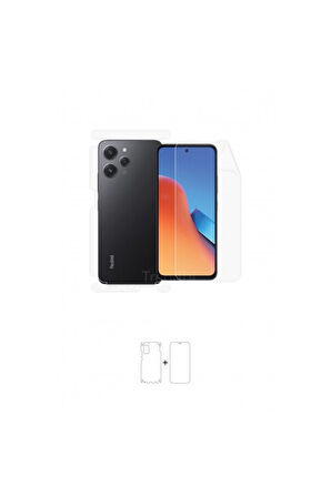 Xiaomi Redmi 12 360 ° Full Body Ekran Koruyucu Kaplama Ön Arka Yan Darbe Emici Poliüretan Film
