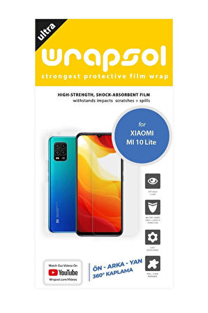 Xiaomi Mi 10 Lite 360 ° Full Body Ekran Koruyucu Kaplama Ön Arka Yan Darbe Emici Poliüretan Film