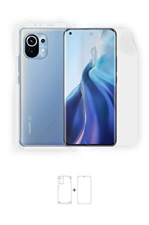 Xiaomi Mi 11 360 ° Full Body Ekran Koruyucu Kaplama Ön Arka Yan Darbe Emici Poliüretan Film