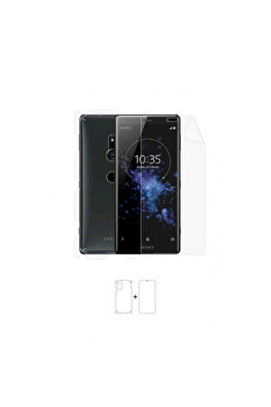 Sony Xperia Xz2 360 ° Full Body Ekran Koruyucu Kaplama Ön Arka Yan Darbe Emici Poliüretan Film