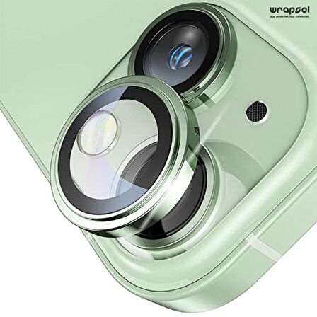 iPhone 15 Plus Yeşil Kamera Lens Koruyucu Kolay Uygulama Aparatlı