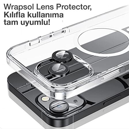 iPhone 15 Siyah Kamera Lens Koruyucu Kolay Uygulama Aparatlı