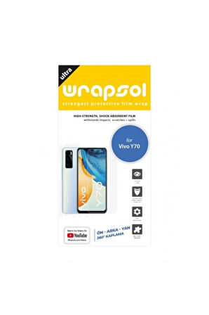 Vivo Y70 360 ° Full Body Ekran Koruyucu Kaplama Ön Arka Yan Darbe Emici Poliüretan Film