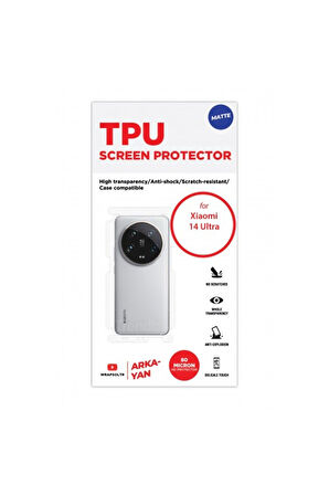 Xiaomi 14 Ultra Mat Arka Yan Koruyucu Hd Film