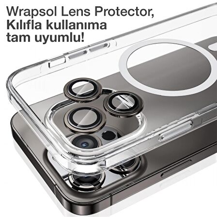 iPhone 15 Pro Max Kamera Lens Koruyucu Siyah Titanyum Kolay Uygulama Aparatlı